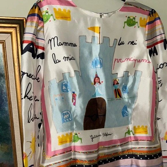 Dolce & Gabbana Mama Mamma dress Mother’s Day Colorful Graphic Long Sleeve Dress - Picture 6 of 11